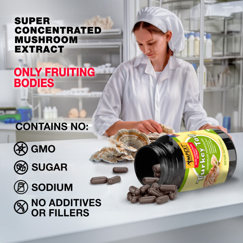 Turkey Tail (Trametes versicolor) Mushroom Extract, 90ct Turkey Tail (Trametes versicolor) Mushroom Extract, 90ct