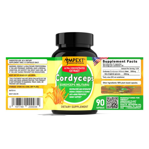 Cordyceps (Cordyceps sinensis) Mushroom Extract, 90ct Cordyceps (Cordyceps sinensis) Mushroom Extract, 90ct
