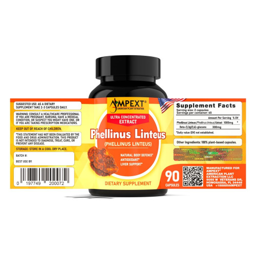 Black Hoof (Phellinus linteus) Mushroom Extract, 90ct Black Hoof (Phellinus linteus) Mushroom Extract, 90ct