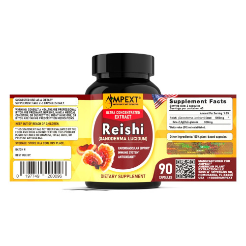 Reishi (Ganoderma lucidum) Mushroom Extract, 90ct Reishi (Ganoderma lucidum) Mushroom Extract, 90ct