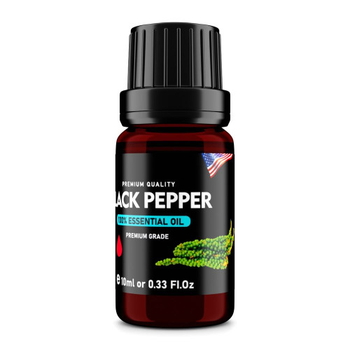 Black Pepper (Piper nigrum) 100% Essential Oil, Premium Grade, 10ml Black Pepper (Piper nigrum) 100% Essential Oil, Premium Grade, 10ml