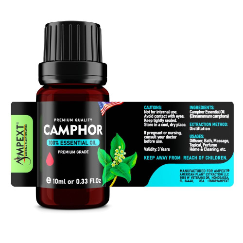 Camphor (Cinnamomum camphora) 100% Essential Oil, Premium Grade, 10ml Camphor (Cinnamomum camphora) 100% Essential Oil, Premium Grade, 10ml