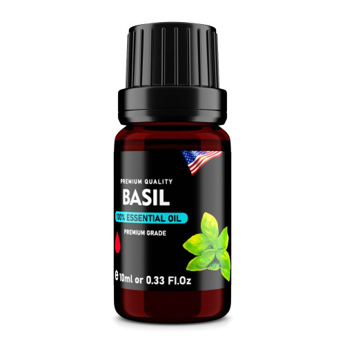 Basil (Ocimum basilicum) 100% Essential Oil, Premium Grade, 10ml Basil (Ocimum basilicum) 100% Essential Oil, Premium Grade, 10ml