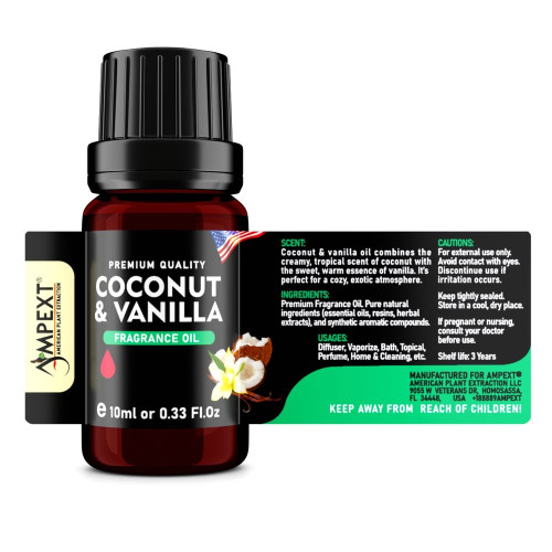 Coconut & Vanilla Premium Fragrance Oil, 10ml Coconut & Vanilla Premium Fragrance Oil, 10ml